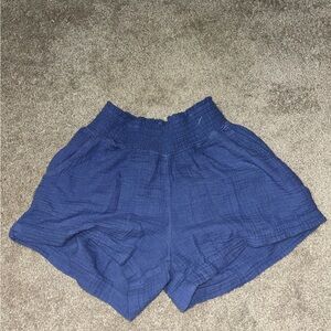 Blue Textured Shorts